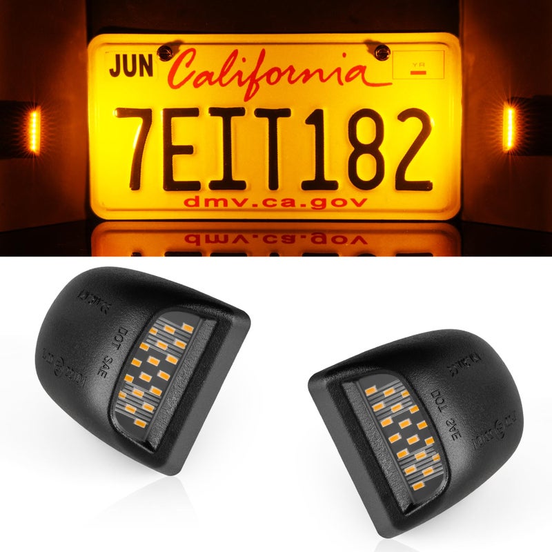 LivTee LED License Plate Light Assembly Tag Light Fits Chevy Silverado 1500 2500 3500 19992013 Tahoe Suburban Fits GMC Sierra Yukon XL Cadillac Escalade Car Accessories Amber